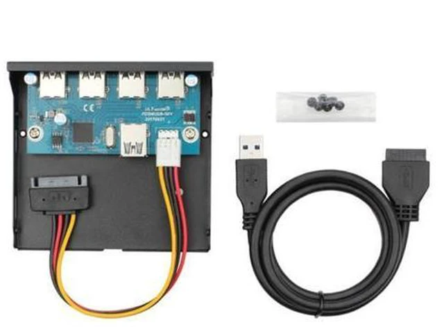 Alt view image 5 of 5 - USB 3.0 HUB 4 Ports Front Panel to Motherboard 20Pin Connector Cable for 3.5" Floppy Bay U3-109