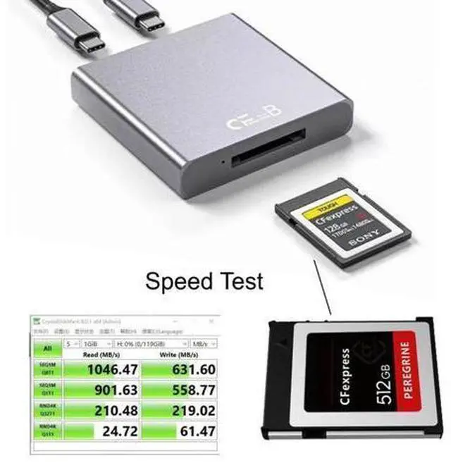 Main image of USB3.1 Type-C USB3.0-A to CF Express Extension Card Reader for CFE Type-B Support R5 Z6 Z7 CFB Memory Card