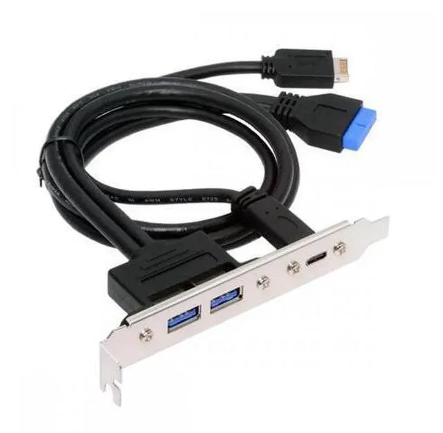 Main image of Cable 10Gbps USB3.0 Motherboard 19/20Pin & Type-E to USB-C Type-C & USB 3.0 Dual Ports Female PCI-E Back Panel 5Gbps Cable