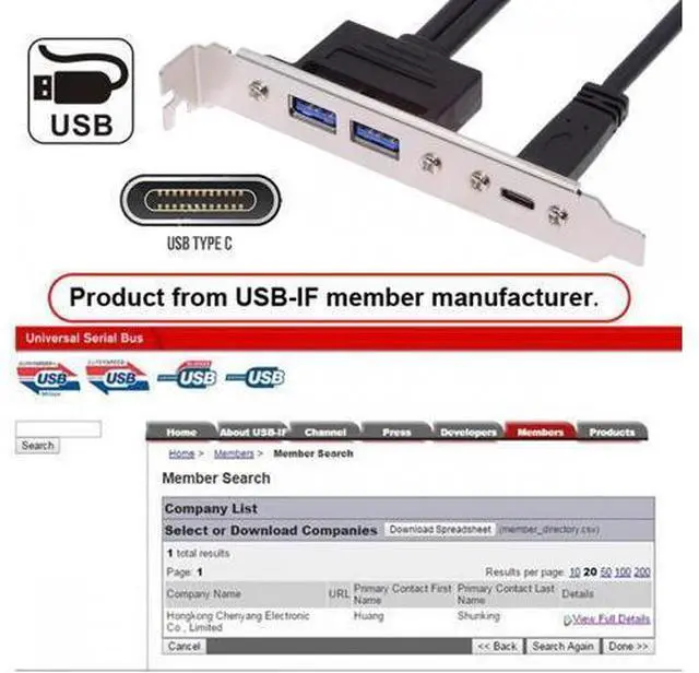 Alt view image 5 of 7 - Cable 10Gbps USB3.0 Motherboard 19/20Pin & Type-E to USB-C Type-C & USB 3.0 Dual Ports Female PCI-E Back Panel 5Gbps Cable