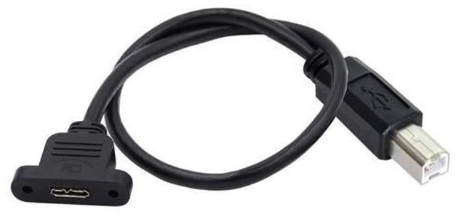 Main image of HKCY Type-B USB2.0 Male to Micro 3.0 Type-B Female Screw Mount Type Extension Cable 480Mbps