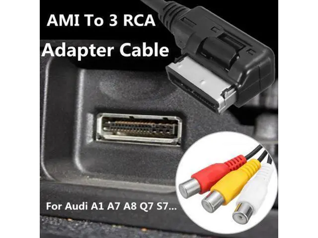 Alt view image 4 of 7 - SM AMI MMI to 3 RCA Audio Video Cable Female DVD video and audio input cable For Audi A1 A7 A8 VW Car