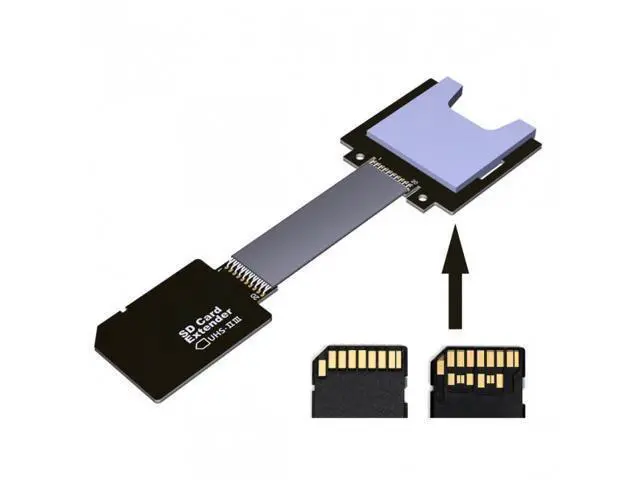 Alt view image 2 of 7 - SM SD Male Extender to SD Card Female Extension Cable Adapter Flexible SD/SDHC/SDXC UHS-III UHS-3