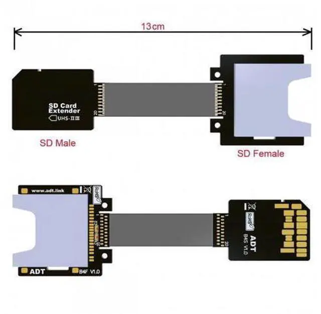 Main image of SM SD Male Extender to SD Card Female Extension Cable Adapter Flexible SD/SDHC/SDXC UHS-III UHS-3