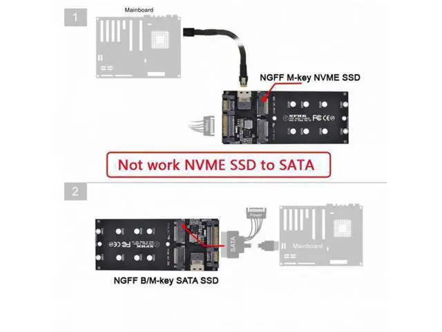 Alt view image 7 of 7 - SFF-8654 to U2 Kit NGFF M-Key to Slimline SAS NVME PCIe SSD SATA Adapter for Mainboard