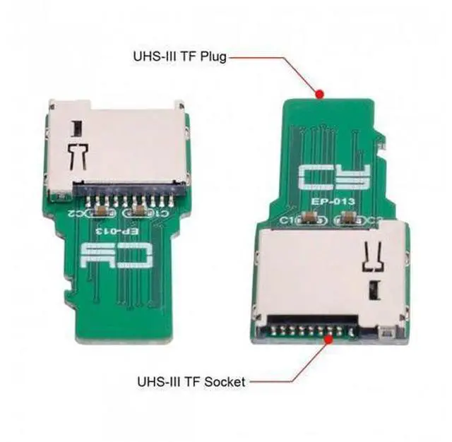 Alt view image 4 of 7 - SM 2pcs TF Micro SD Male Extender to SD Card Female Extension Adapter PCBA SD/SDHC/SDXC UHS-III UHS-3 UHS-2