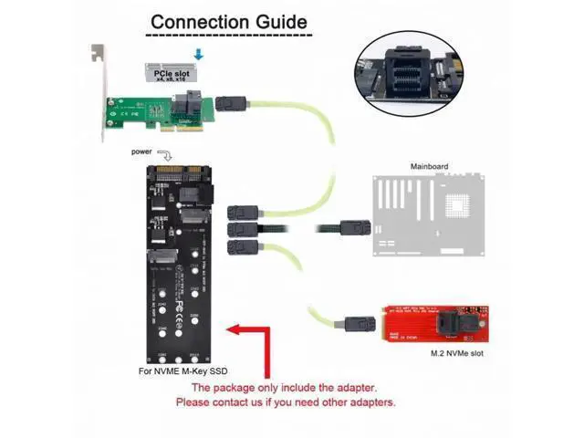 Alt view image 3 of 7 - SFF-8643 to U2 Kit NGFF M-Key to HD Mini SAS NVME PCIe SSD SATA Adapter for Motherboard