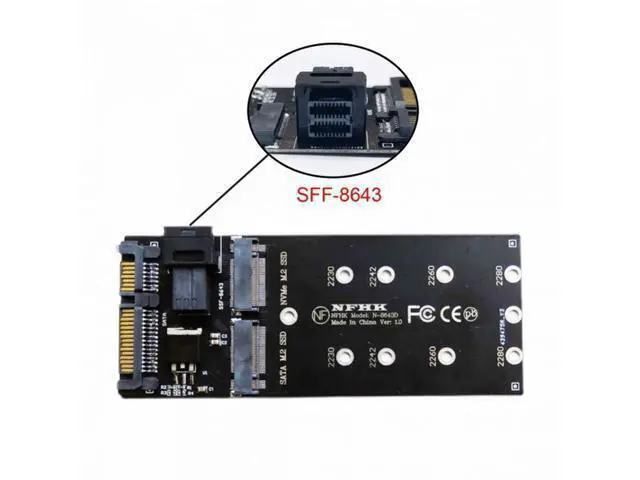 Alt view image 6 of 7 - SFF-8643 to U2 Kit NGFF M-Key to HD Mini SAS NVME PCIe SSD SATA Adapter for Motherboard