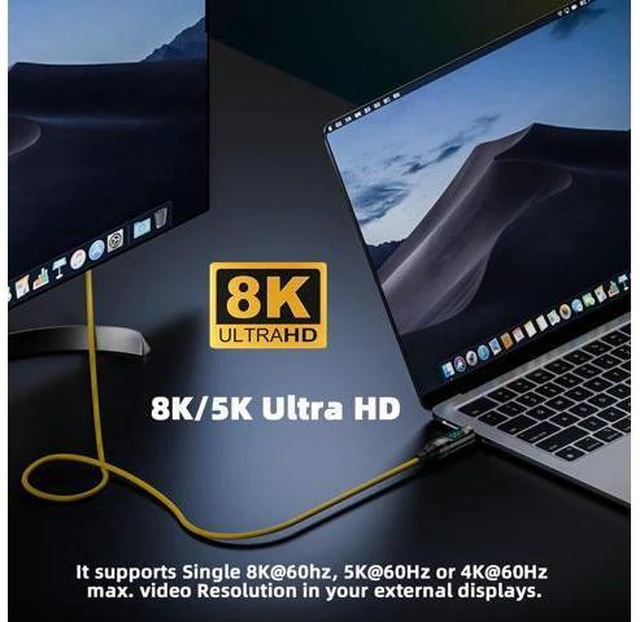 Alt view image 2 of 7 - 2.0M Smart LED Display USB-C USB4 Cable 20Gbps 100W 8K for Laptop Disk Phone Type-C Male to Male Cable Power & Data