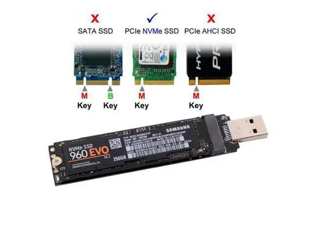 Alt view image 7 of 7 - SM USB 3.0 to NVME M-key M.2 NGFF SSD External PCBA Conveter Adapter RTL9210 Chipset with Case