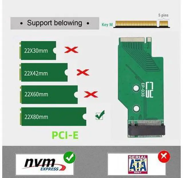 Alt view image 3 of 7 - NGFF NVME M-Key 22x42mm to 22x80mm Male to Female Extension SSD Adapter Compatible with Legion Go Game Boy