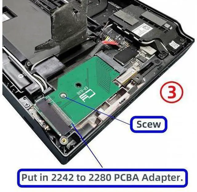 Alt view image 7 of 7 - NGFF NVME M-Key 22x42mm to 22x80mm Male to Female Extension SSD Adapter Compatible with Legion Go Game Boy