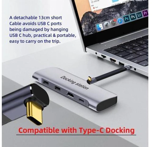 Alt view image 6 of 7 - Up Angled 240W Type-C USB-C Male to Male USB4 40Gbps 100W 8K Flat Slim FPC Data Cable for Laptop Phone 13cm