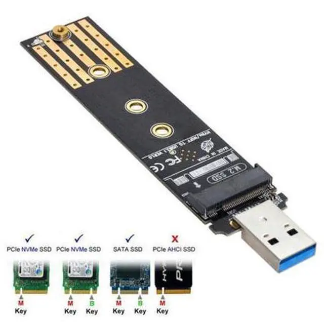 Alt view image 2 of 7 - HKCY U3-057 USB 3.0 to NVME M-key M.2 NGFF SATA SSD External PCBA Case Conveter Adapter RTL9210B Chipset