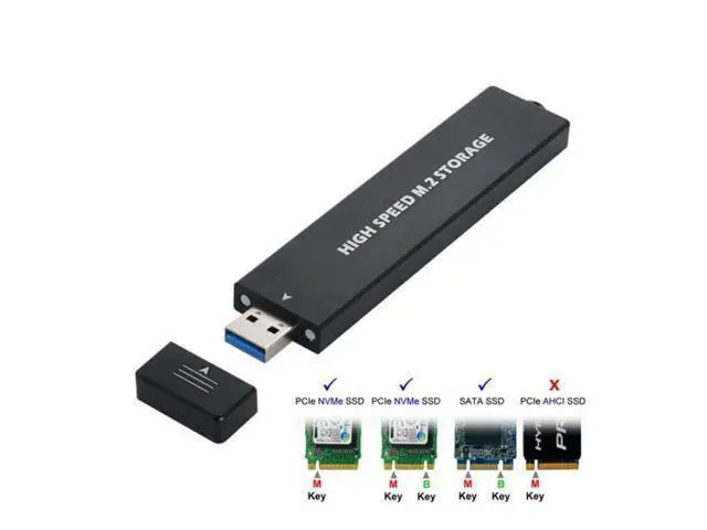 Alt view image 5 of 7 - HKCY U3-057 USB 3.0 to NVME M-key M.2 NGFF SATA SSD External PCBA Case Conveter Adapter RTL9210B Chipset
