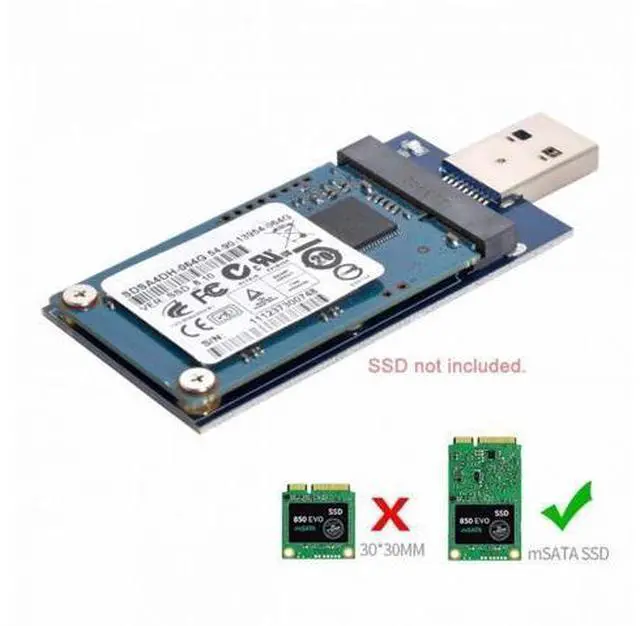 Alt view image 3 of 7 - Mini PCI-E mSATA to USB 3.0 External SSD PCBA Conveter Adapter Pen Driver Card with Case