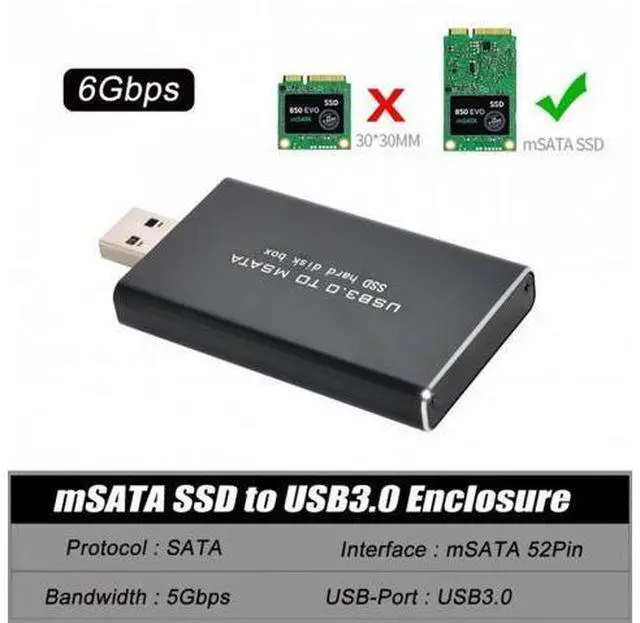 Alt view image 6 of 7 - Mini PCI-E mSATA to USB 3.0 External SSD PCBA Conveter Adapter Pen Driver Card with Case
