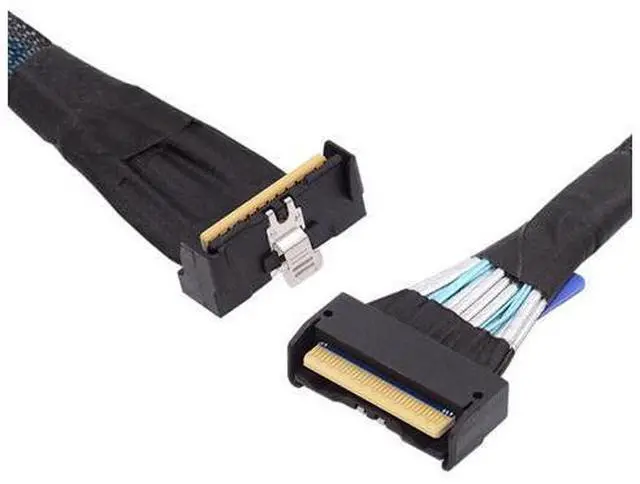 Main image of PCI-E 5.0 Mini Cool Edge IO MCIO Angled PCI-E Slimline SAS 8i 74Pin Male to MCIO 74Pin Male Extender Cable 35cm