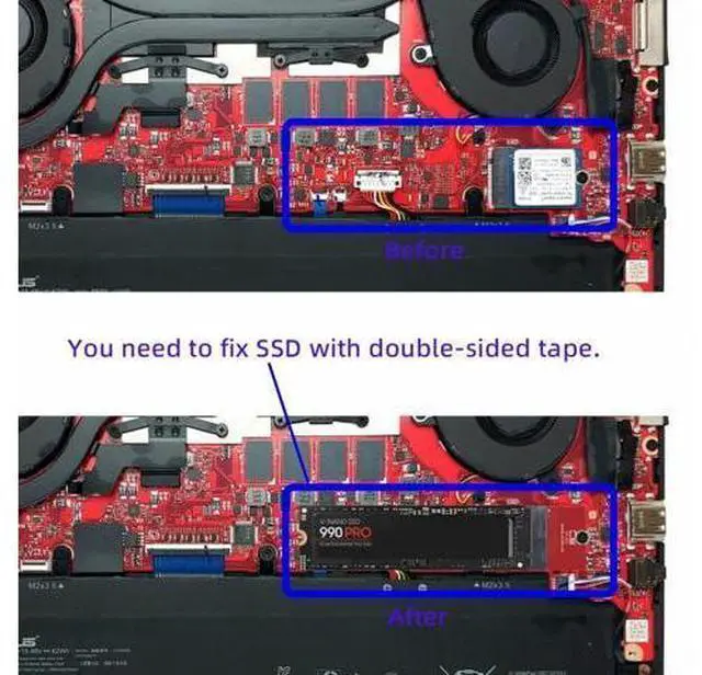 Alt view image 7 of 7 - NVME M-Key 22x30mm to 22x80mm NGFF Extension SSD Upgrade Adapter Compatible with ROG Flow X13 Gamings Laptop