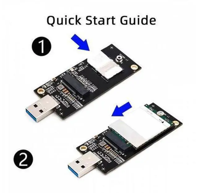 Alt view image 7 of 7 - NGFF M.2 Key-B WWAN to USB 3.0 Adapter Riser Card w SIM Slot For 3G/4G/5G LTE Wireless Module Modem Card