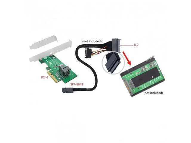 Alt view image 6 of 7 - HKCY SF-024 PCI-E 4X to U.2 U2 Kit SFF-8639 NVME PCIe SSD Adapter for Mainboard SSD 750 p3600 p3700 M.2 SFF-8643