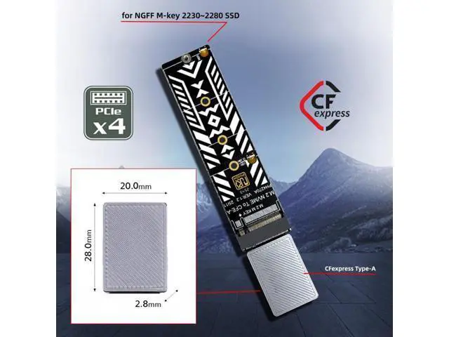 Alt view image 2 of 7 - CFexpress Type-A to NVME 2230 2240 2260 2280 Memory Card Kit Case CFE CFA NGFF M-key Adapter for Camera 8K RAW PCIe Expansion