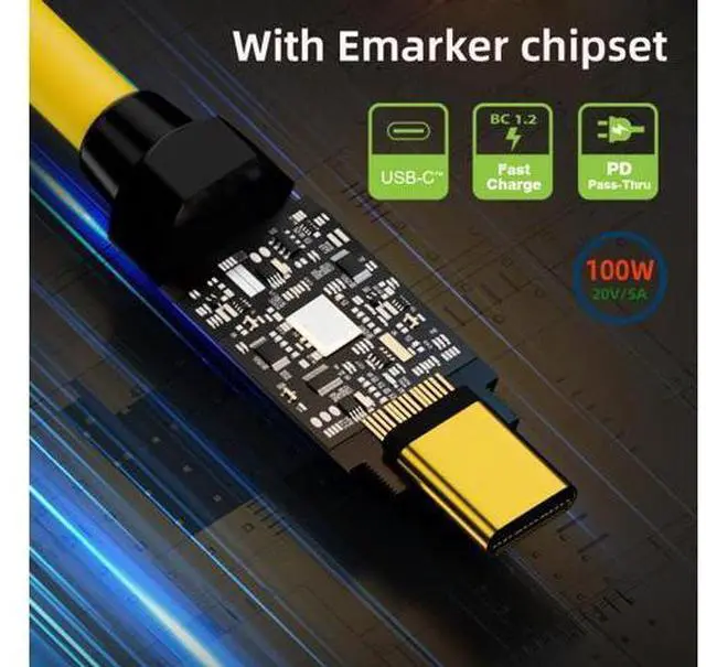 Alt view image 2 of 7 - 1.0M Ultra Soft High Flex USB-C USB4 Cable 20Gbps 140W 8K for Gaming Keyboard Mouse Type-C Male to Male Cable Power & Data