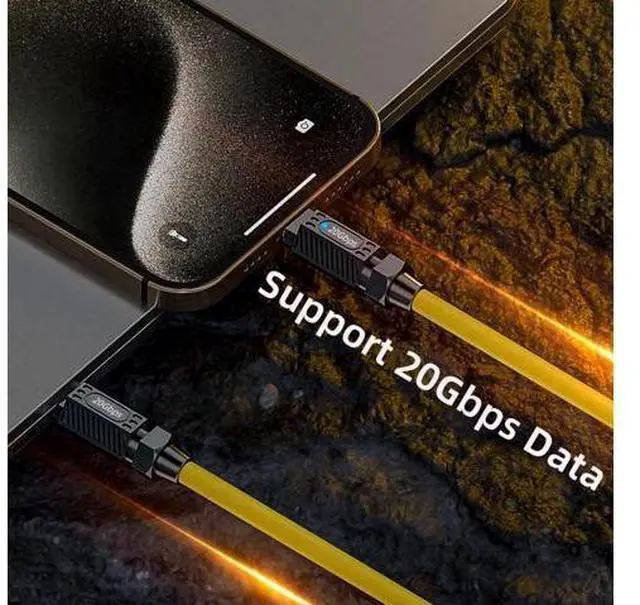 Alt view image 5 of 7 - 1.0M Ultra Soft High Flex USB-C USB4 Cable 20Gbps 140W 8K for Gaming Keyboard Mouse Type-C Male to Male Cable Power & Data