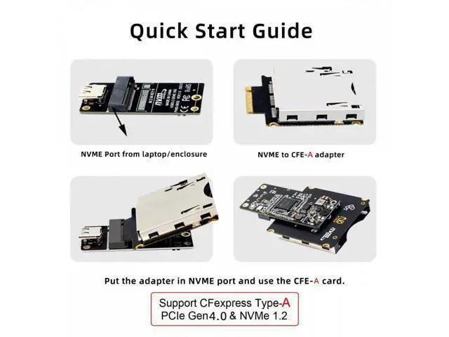 Alt view image 4 of 6 - NGFF M.2 NVMe Host to CFExpress CFA Extension Adapter M2 M-key for CFE Type-A Support Camera Memory Card