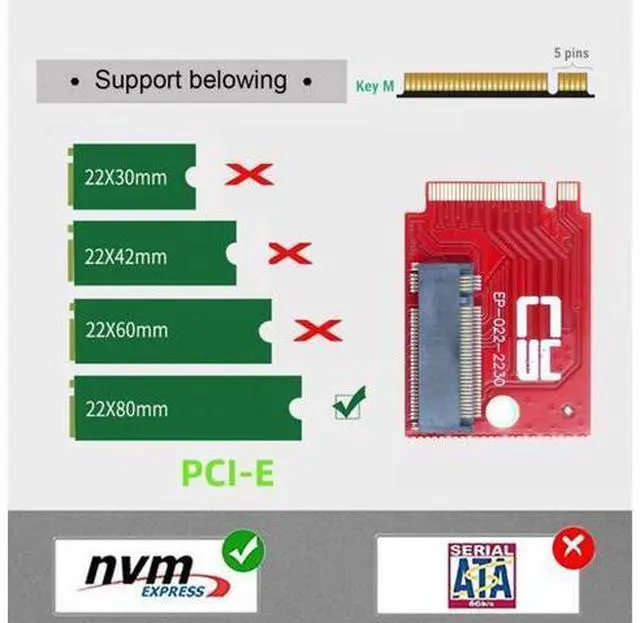 Alt view image 4 of 7 - NVME M-Key 22x30mm to 22x80mm NGFF Extension SSD Upgrade Adapter Compatible with ROG Ally Gaming