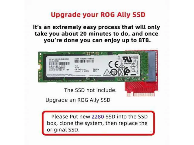 Alt view image 6 of 7 - NVME M-Key 22x30mm to 22x80mm NGFF Extension SSD Upgrade Adapter Compatible with ROG Ally Gaming