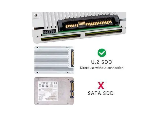 Alt view image 4 of 5 - SFF-8639 NVME U.2 to M.2 M-Key PCIe SSD Case Enclosure for Mainboard Replace SSD 750 p3600 p3700