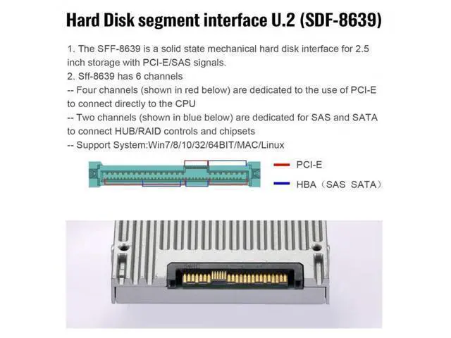 Alt view image 7 of 7 - PCI-E 3.0 x4 Lane to U.2 U2 Kit SFF-8639 Host Adapter for Intel Motherboard & 750 NVMe PCIe SSD