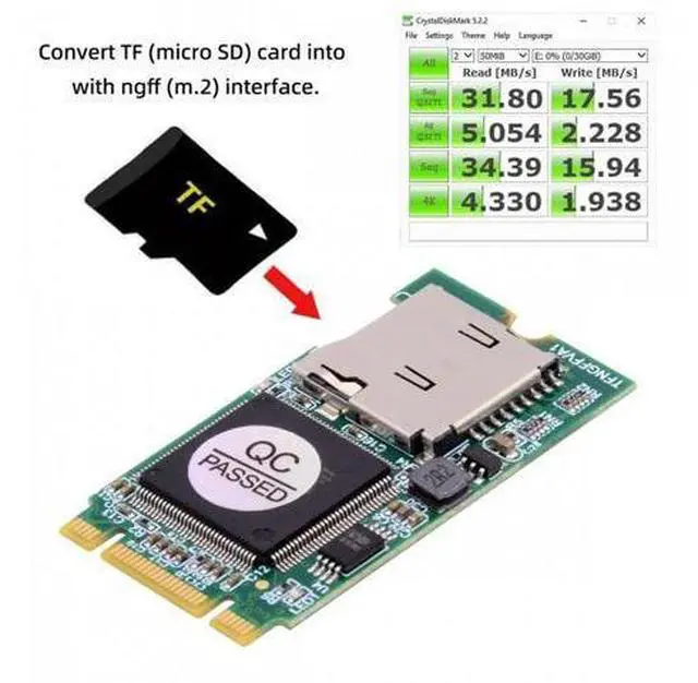 Alt view image 5 of 7 - 22x42mm M.2 NGFF B-Key to Micro SD T-Flash TF Card Rearder B+M Key Adapter Embedded for Industrial Mobile SSD