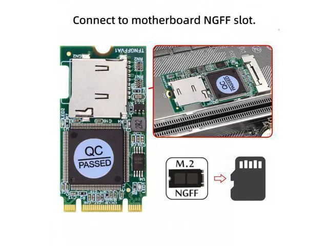 Alt view image 6 of 7 - 22x42mm M.2 NGFF B-Key to Micro SD T-Flash TF Card Rearder B+M Key Adapter Embedded for Industrial Mobile SSD