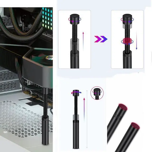 Alt view image 5 of 5 - Graphics Card GPU Support Bracket, GPU Sag Bracket Video Card Stand GPU Holder Graphics Card Support with Magnet and Rubber Pad