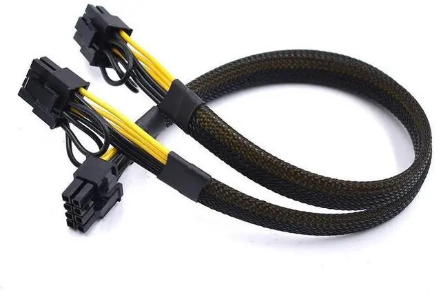 Main image of CPU 8 Pin Male to Dual 8 Pin(6+2) Male PCIe Power Adapter Cable for Dell PowerEdge R720 720XD R730 and NVIDIA Tesla GPU J30DG 15-inch(38cm)