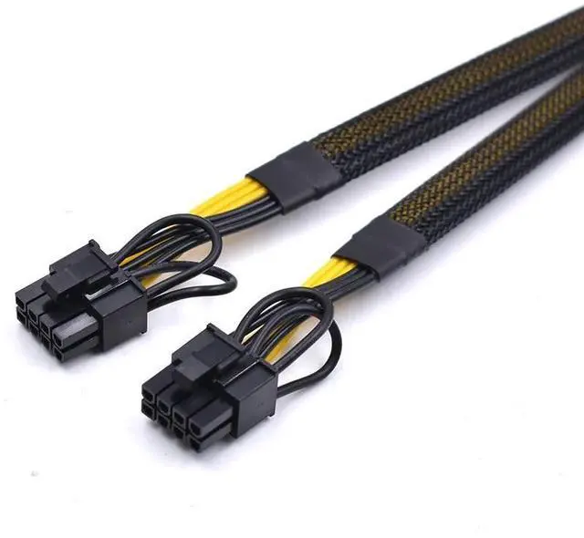 Alt view image 2 of 3 - CPU 8 Pin Male to Dual 8 Pin(6+2) Male PCIe Power Adapter Cable for Dell PowerEdge R720 720XD R730 and NVIDIA Tesla GPU J30DG 15-inch(38cm)