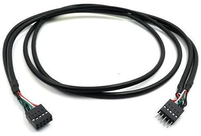Main image of Usb Header Extension Cable, Usb Motherboard Cable, Usb Header 10 Pin Male To Female Header Extender Extension Dupont Jumper Wires Cable 1M 3.3Ft