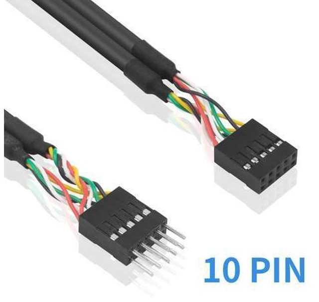 Alt view image 2 of 7 - Usb Header Extension Cable, Usb Motherboard Cable, Usb Header 10 Pin Male To Female Header Extender Extension Dupont Jumper Wires Cable 1M 3.3Ft