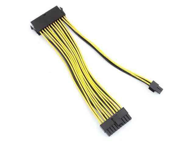 Alt view image 2 of 6 - 20cm 24Pin Power Supply Cable 20+4Pin Motherboard Adapter Extension Cables Cord Extended Line 18AWG for BTC RIG Miner Mining