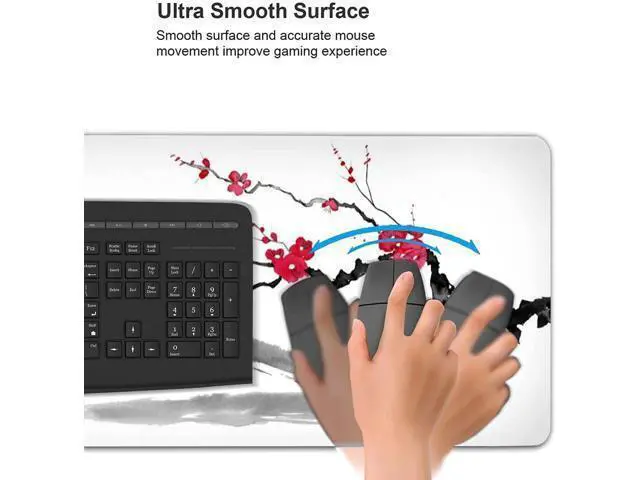 Alt view image 5 of 6 - FDASLJ Japan Sumi-E Painting Fuji Mountain Blossom Sakura Gaming Mouse Pad XL Extended Large Mouse Mat Desk Pad Stitched Edges Mousepad Long Non-Slip Rubber Base Mice Pad 31.5 X 11.8 Inch