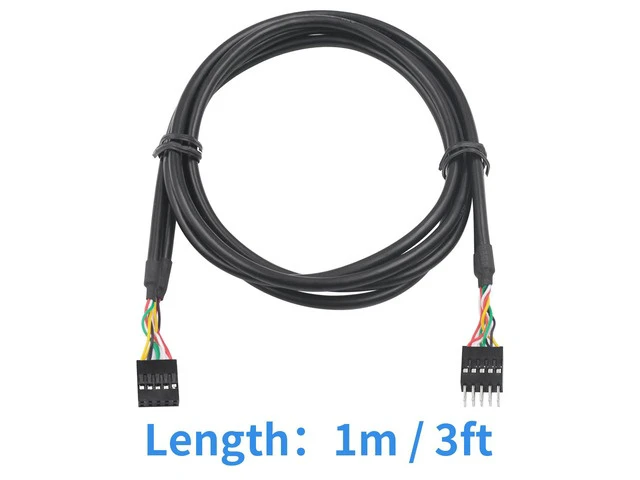 Alt view image 7 of 7 - Usb Header Extension Cable, Usb Motherboard Cable, Usb Header 10 Pin Male To Female Header Extender Extension Dupont Jumper Wires Cable 1M 3.3Ft