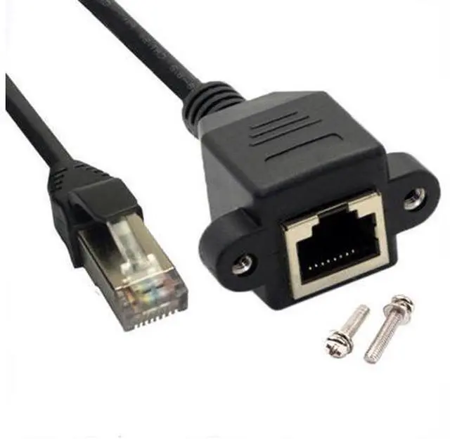 Main image of 8P8C FTP STP UTP RJ45 Cable Male To Female 100M/1000M Speed Cat5 Cat6e Screw Panel Mount Ethernet LAN Network Extension Cable(1m)