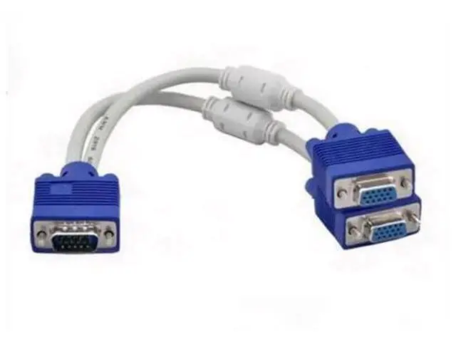 Alt view image 2 of 2 - host connected to two monitors VGA -point two-wire computer display distributor VGA crossover cable