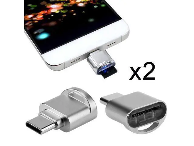 Alt view image 2 of 3 - 2pcs USB-C USB 2.0 Type C to Micro SD SDXC TF Card Reader Adapter for Laptop & Cell Phone