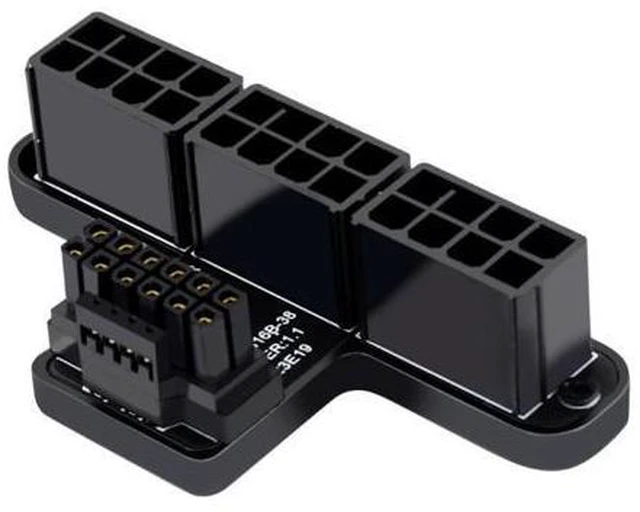 Main image of 600W ATX3.0 12VHPWR 12Pin 12Pin+4Pin to 8Pin Power Connector Converter 3x8P to 40 Series Graphics Card Power Supply(Black-PH316 38B)