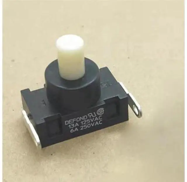 Main image of 1pc 2plug 250VAC 6A/ 125V 13A Self-Locking Power Button For DEFOND DPC-1114 Switch For High Power Vacuum Cleaner Parts