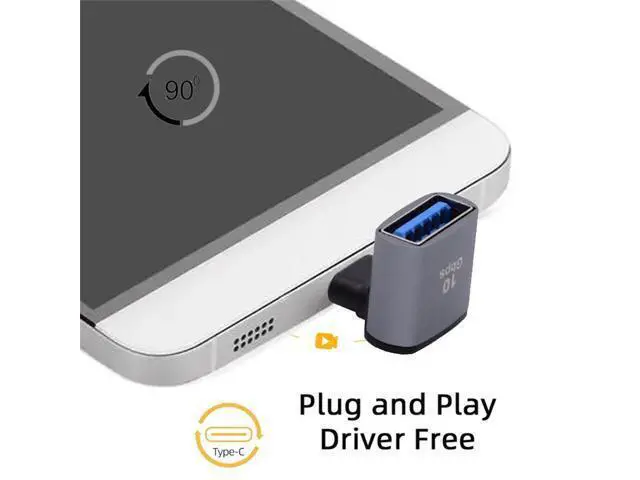 Alt view image 2 of 3 - Up Down Angled USB-C Type-C to USB 3.0 Female OTG Adapter 90 Degree for Laptop Tablet Phone
