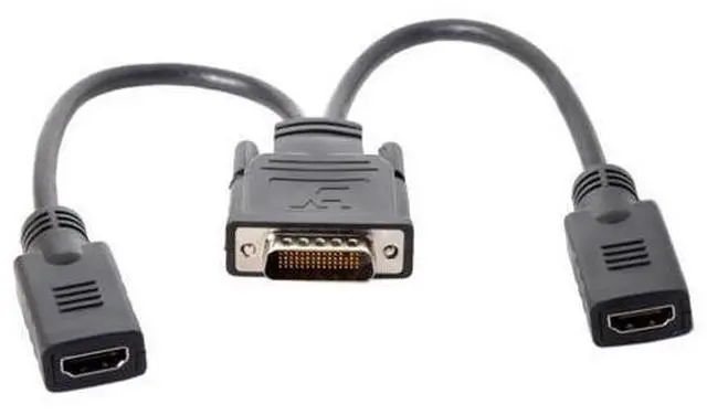 Alt view image 3 of 3 - DMS-59Pin Male to Dual HDMI 1.4 Female Splitter Extension Cable for PC Graphics Card